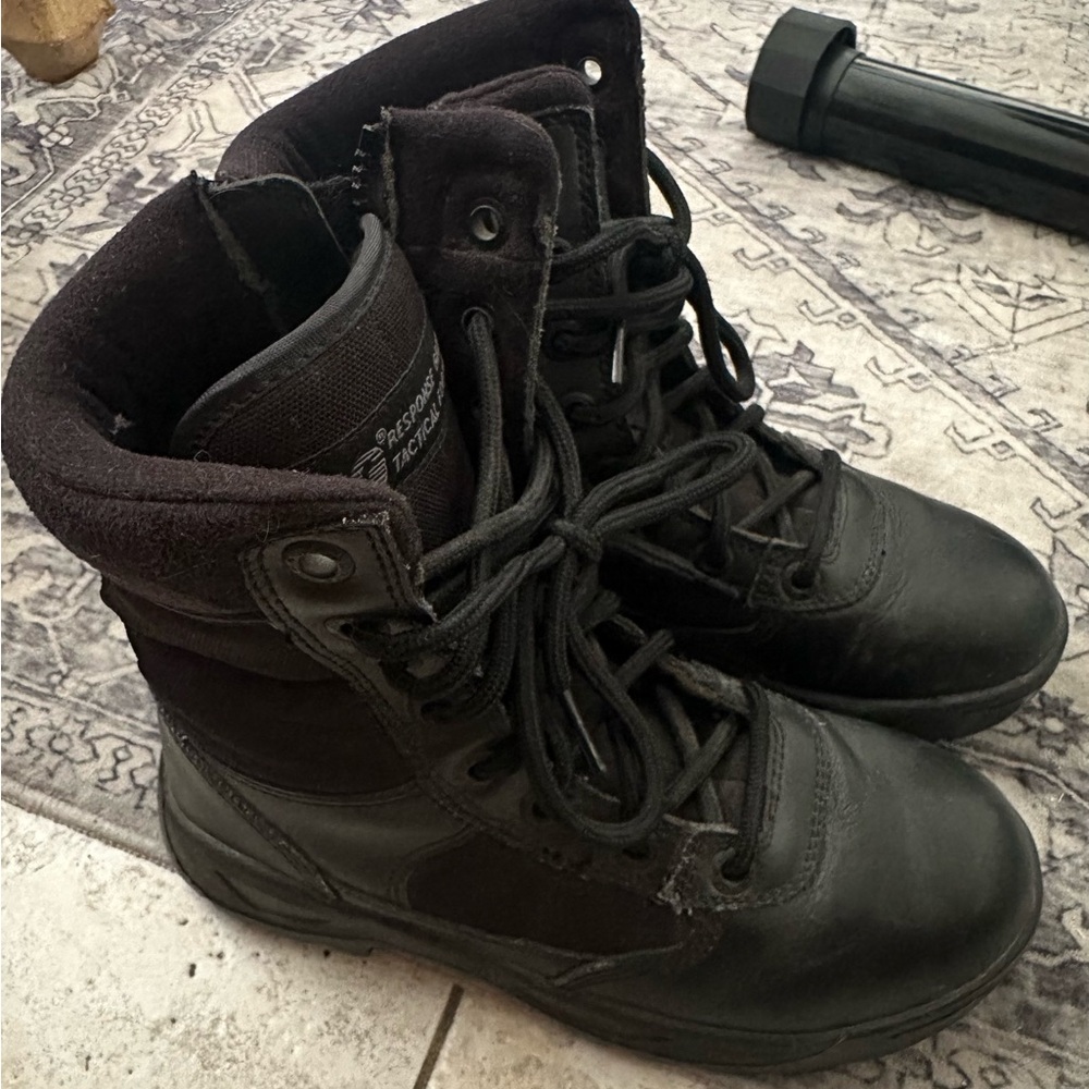 Black Tactical Lace-Up Women's Boots